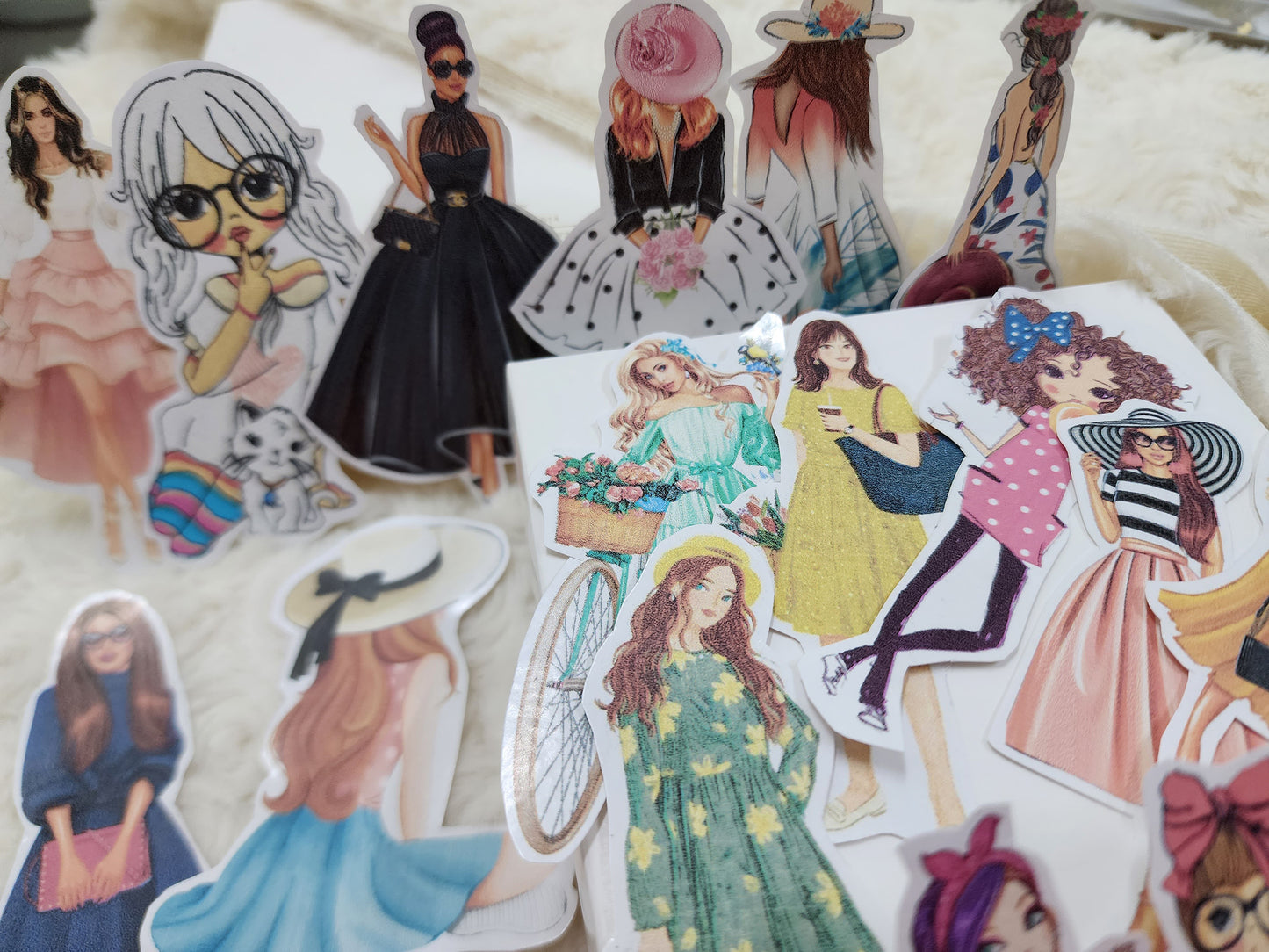 Fashion Girls Character Journal Scrapbooking Stickers