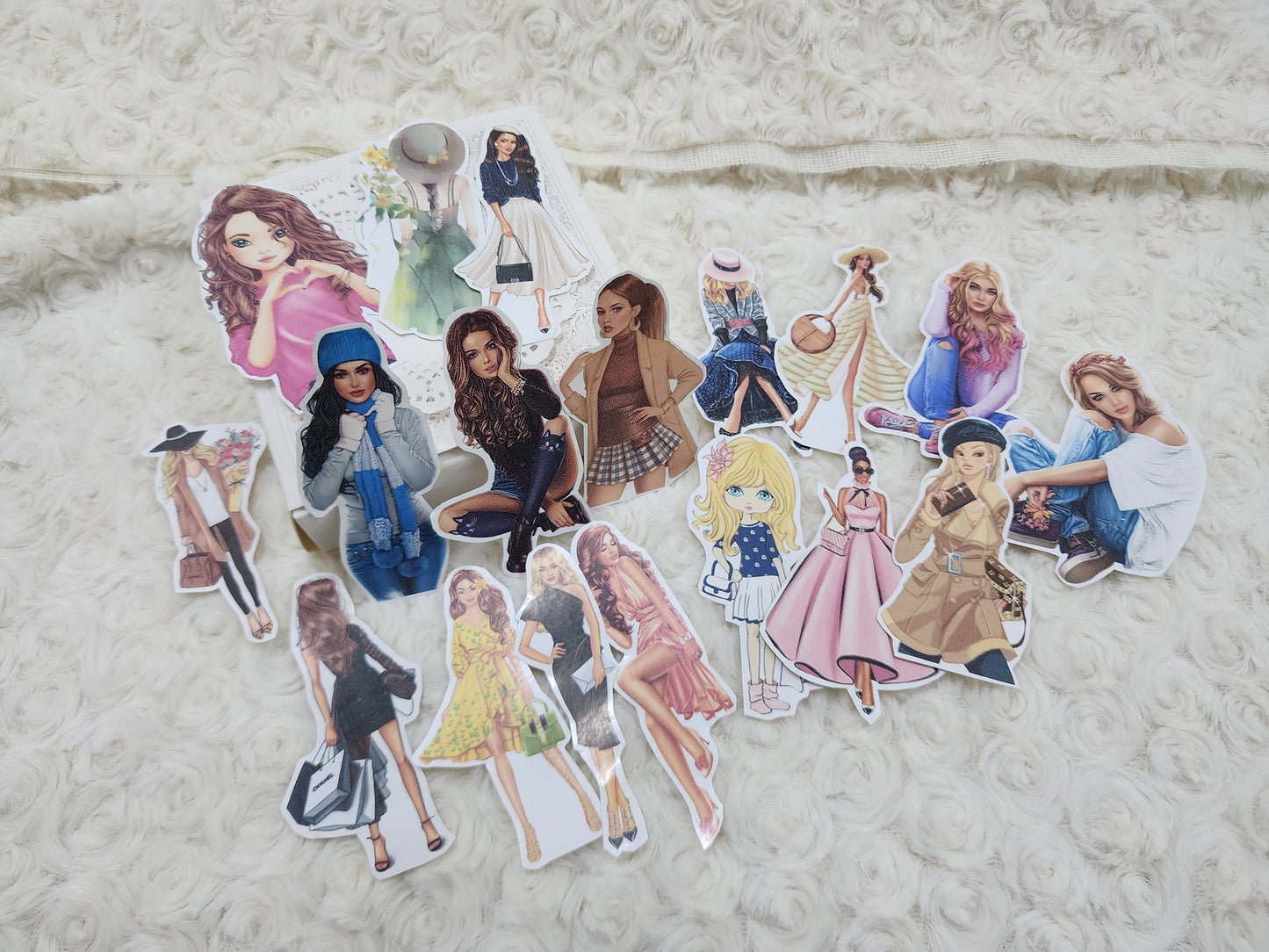 Fashion Girls Character Journal Scrapbooking Stickers