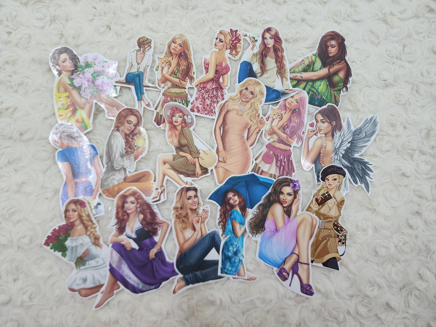 Fashion Girls Character Journal Scrapbooking Stickers