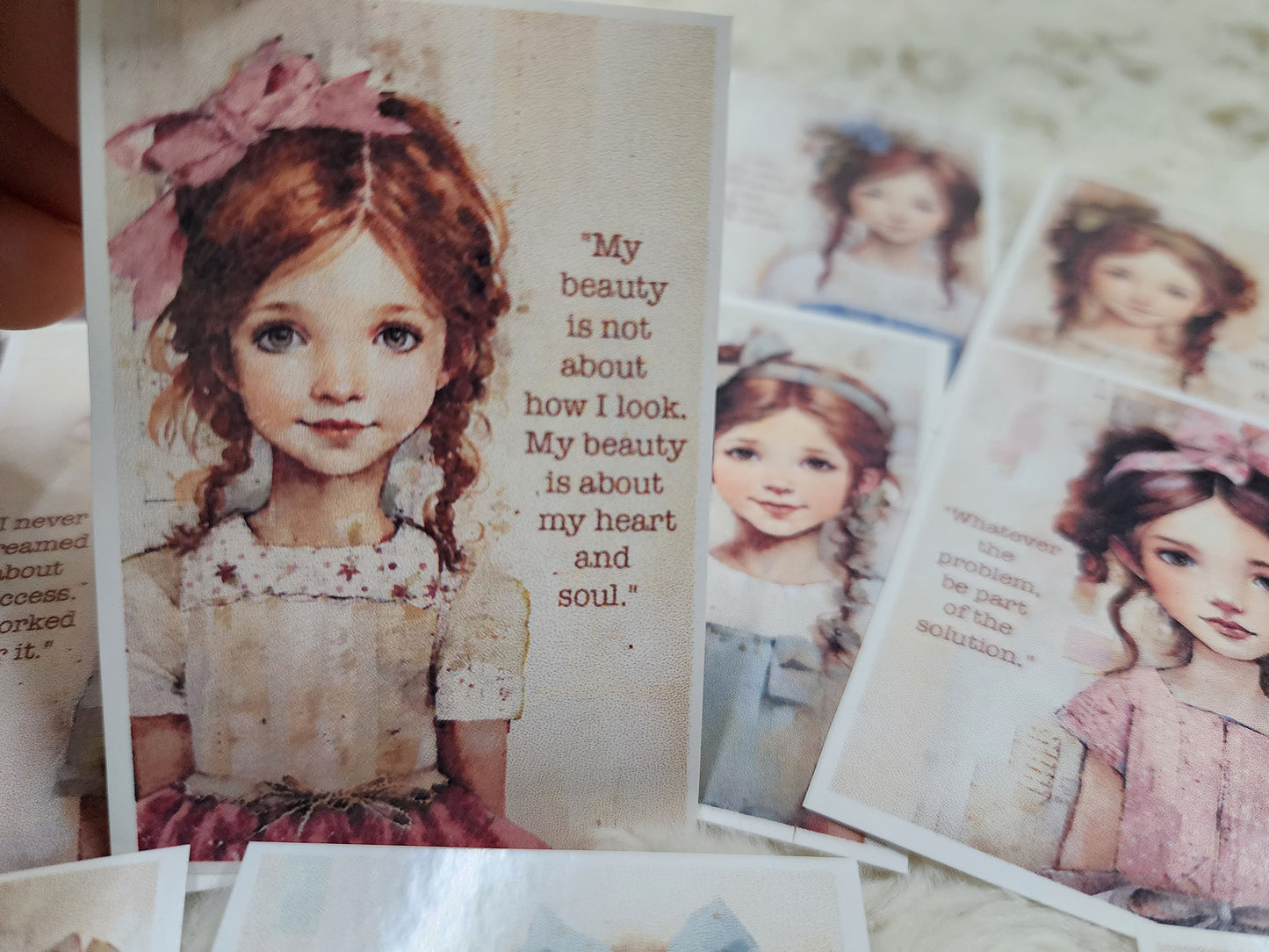 Beauty and Strength of Girls Painted Design Sticker with Quotes Journal Planning Stickers-02