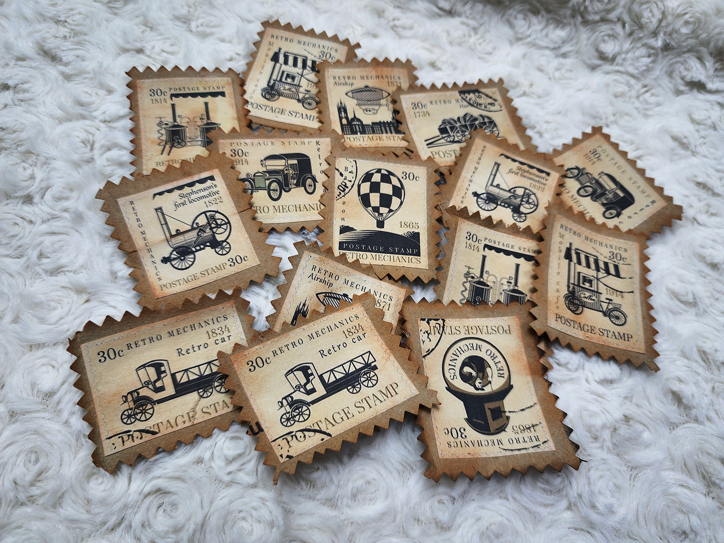 Inked Vintage Faux Journal Stamps, Ephemera, Scrapbooking Embellishment