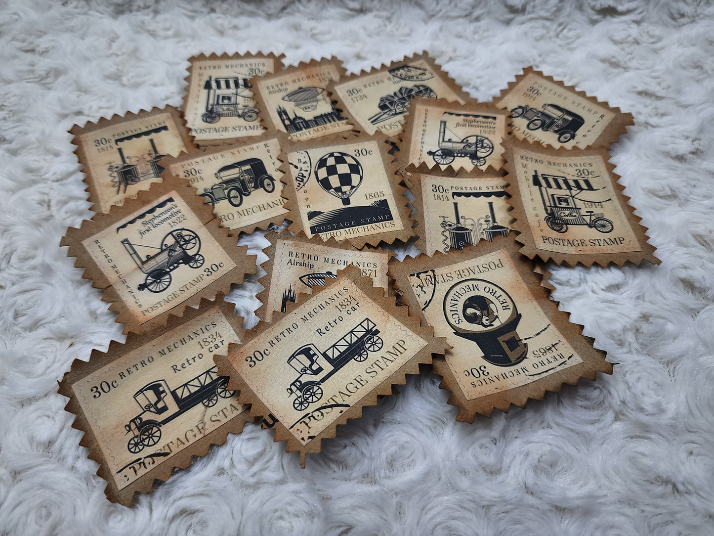 Inked Vintage Faux Journal Stamps, Ephemera, Scrapbooking Embellishment
