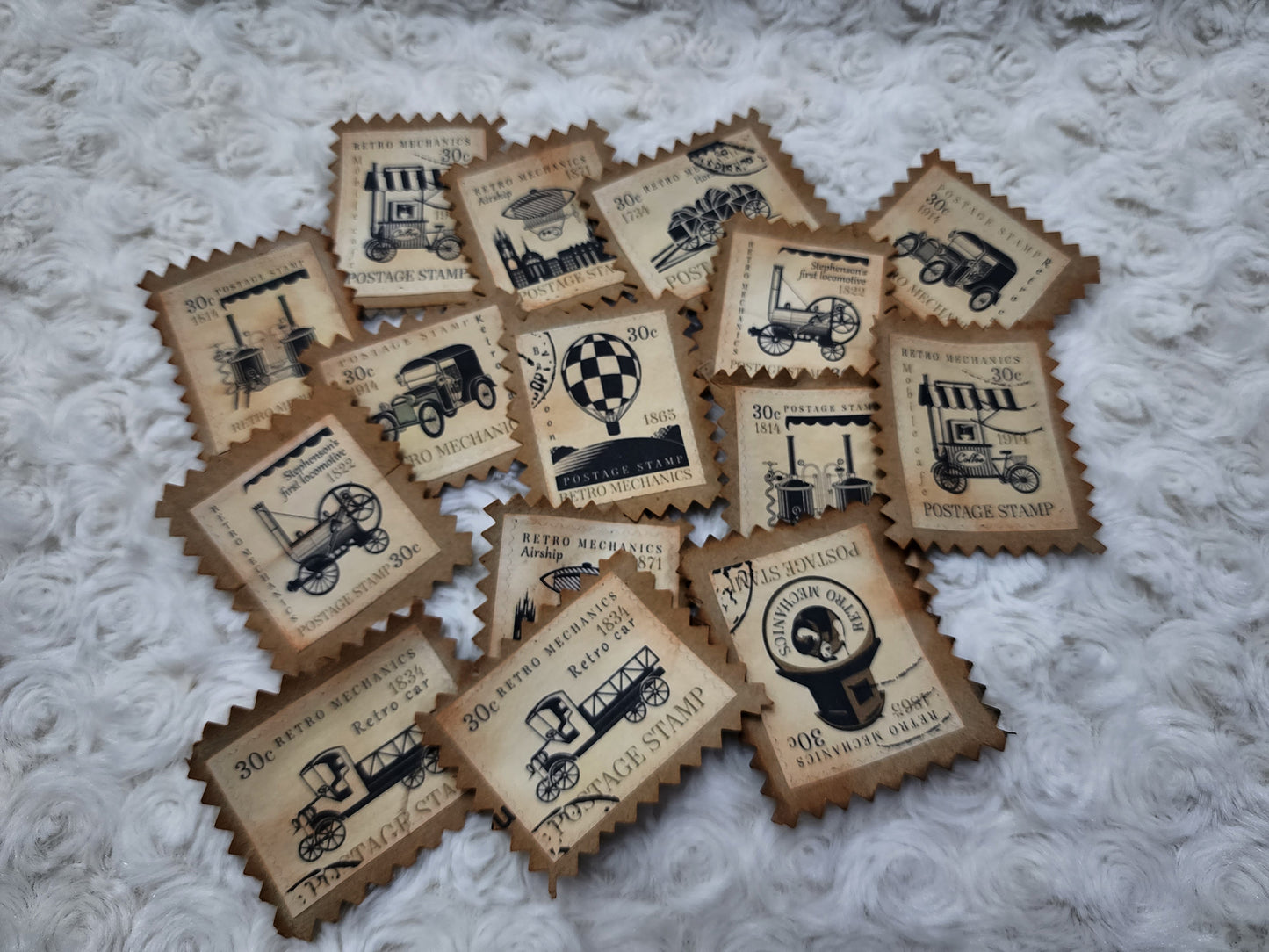 Inked Vintage Faux Journal Stamps, Ephemera, Scrapbooking Embellishment