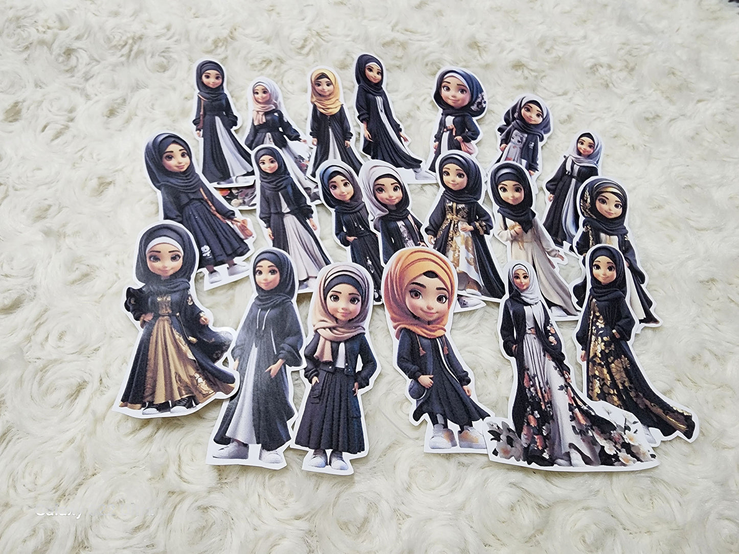 Hijab Muslim Girl Sticker Journal Planning Stickers -Set 6