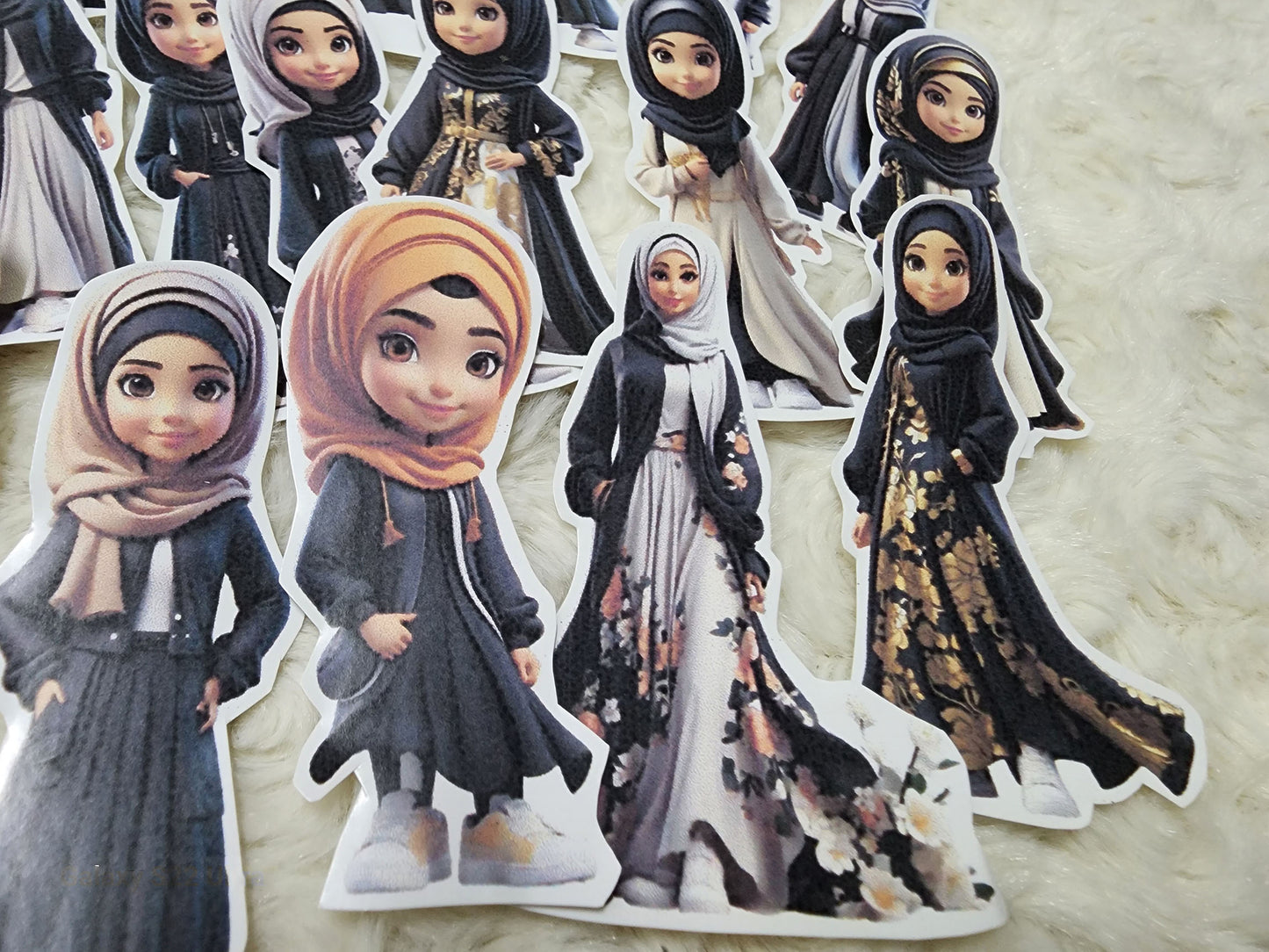 Hijab Muslim Girl Sticker Journal Planning Stickers -Set 6