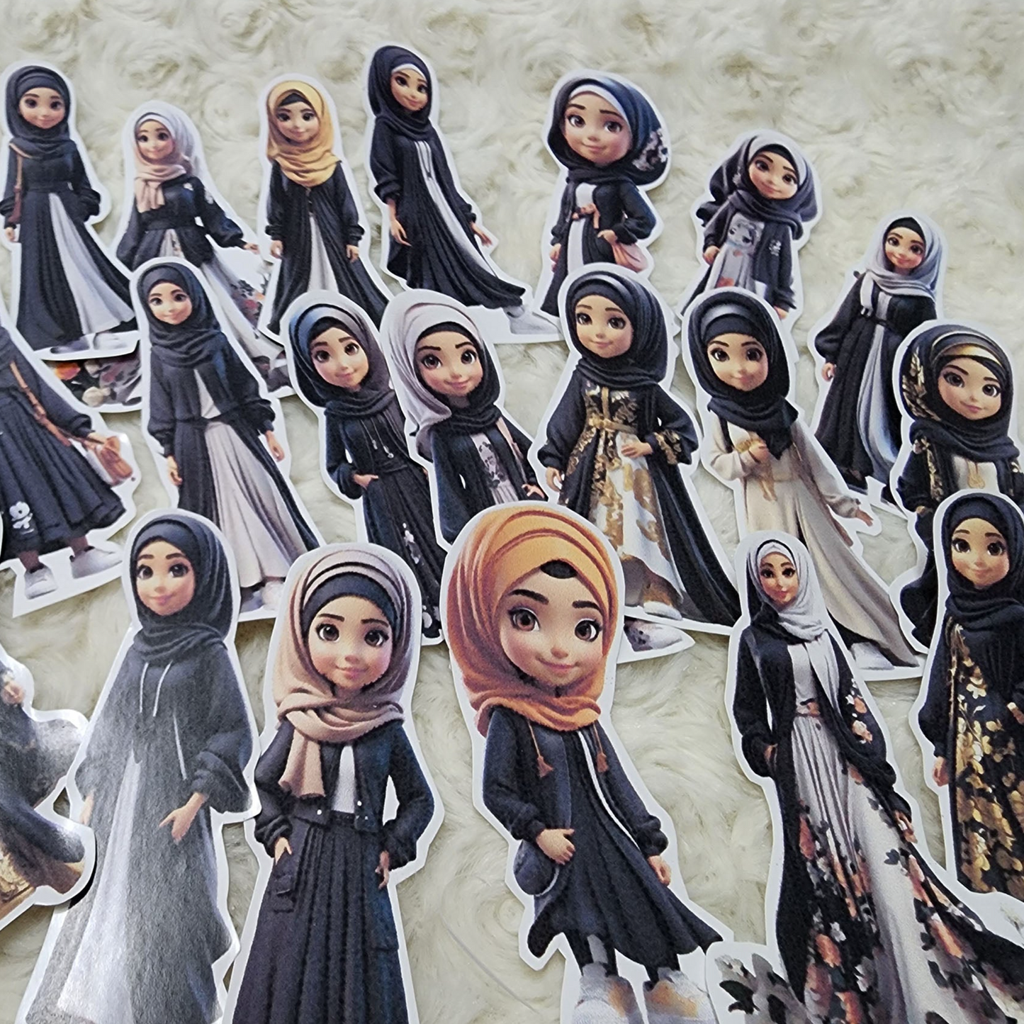 Hijab Muslim Girl Sticker Journal Planning Stickers -Set 6
