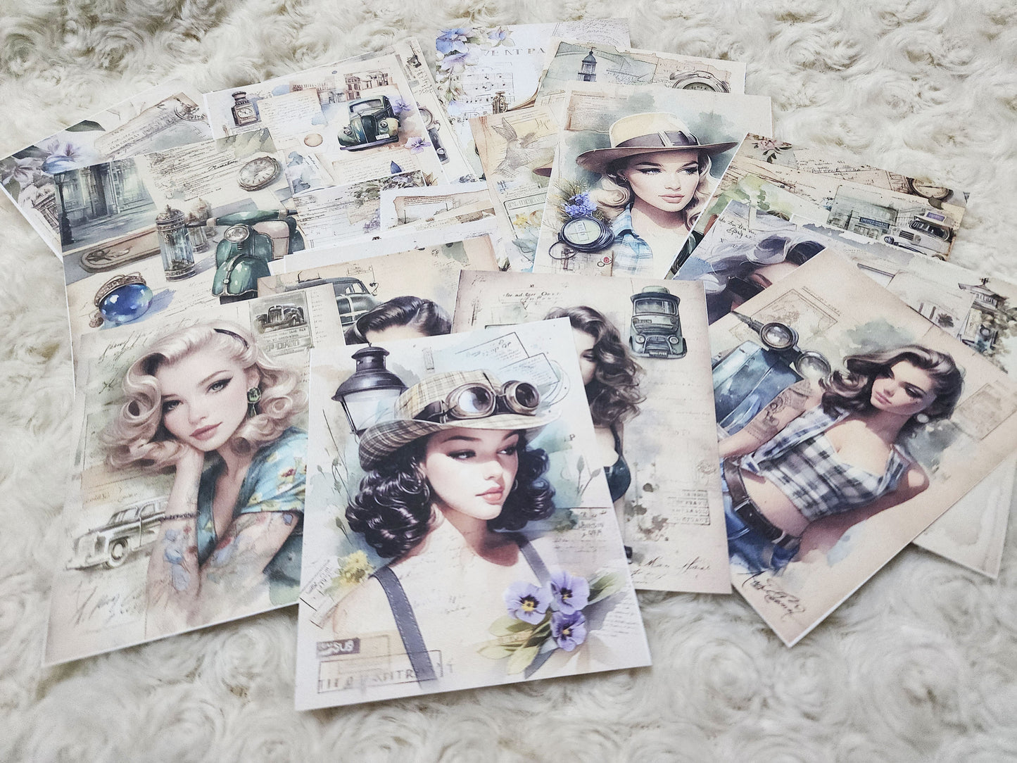 Retro Junk Journal Scrapbook Supplies Shabby Chic Retro Collection