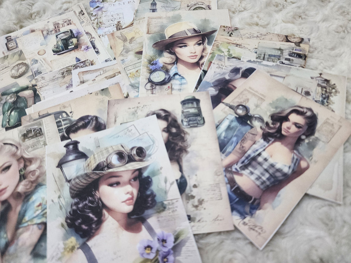 Retro Junk Journal Scrapbook Supplies Shabby Chic Retro Collection