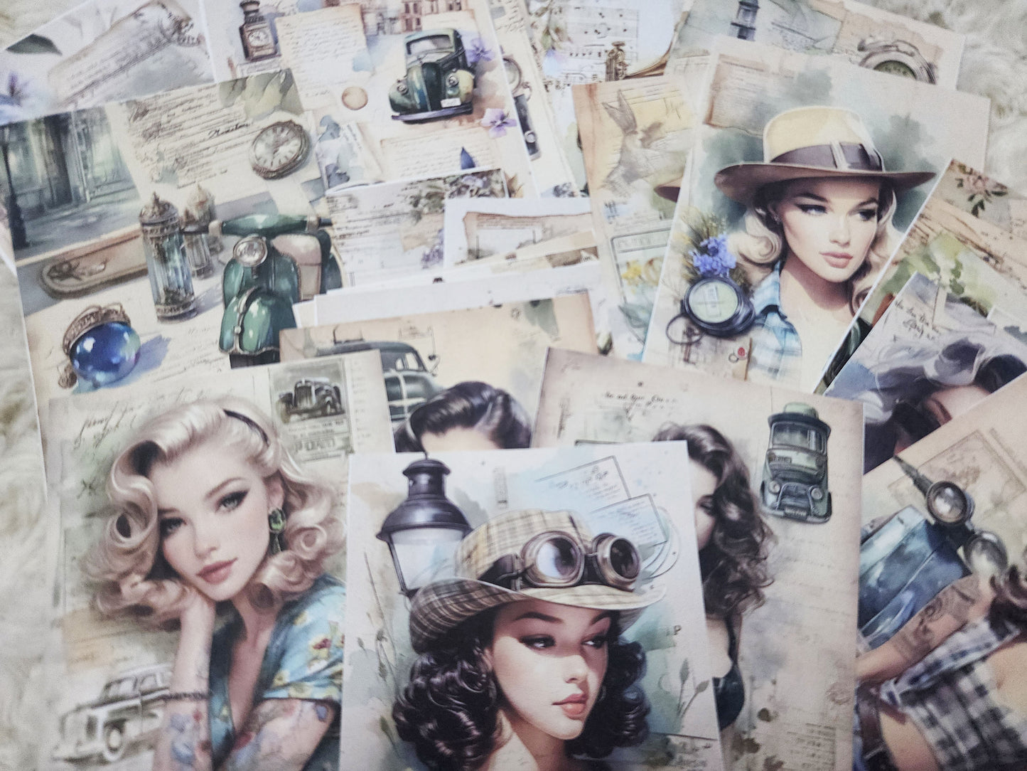 Retro Junk Journal Scrapbook Supplies Shabby Chic Retro Collection