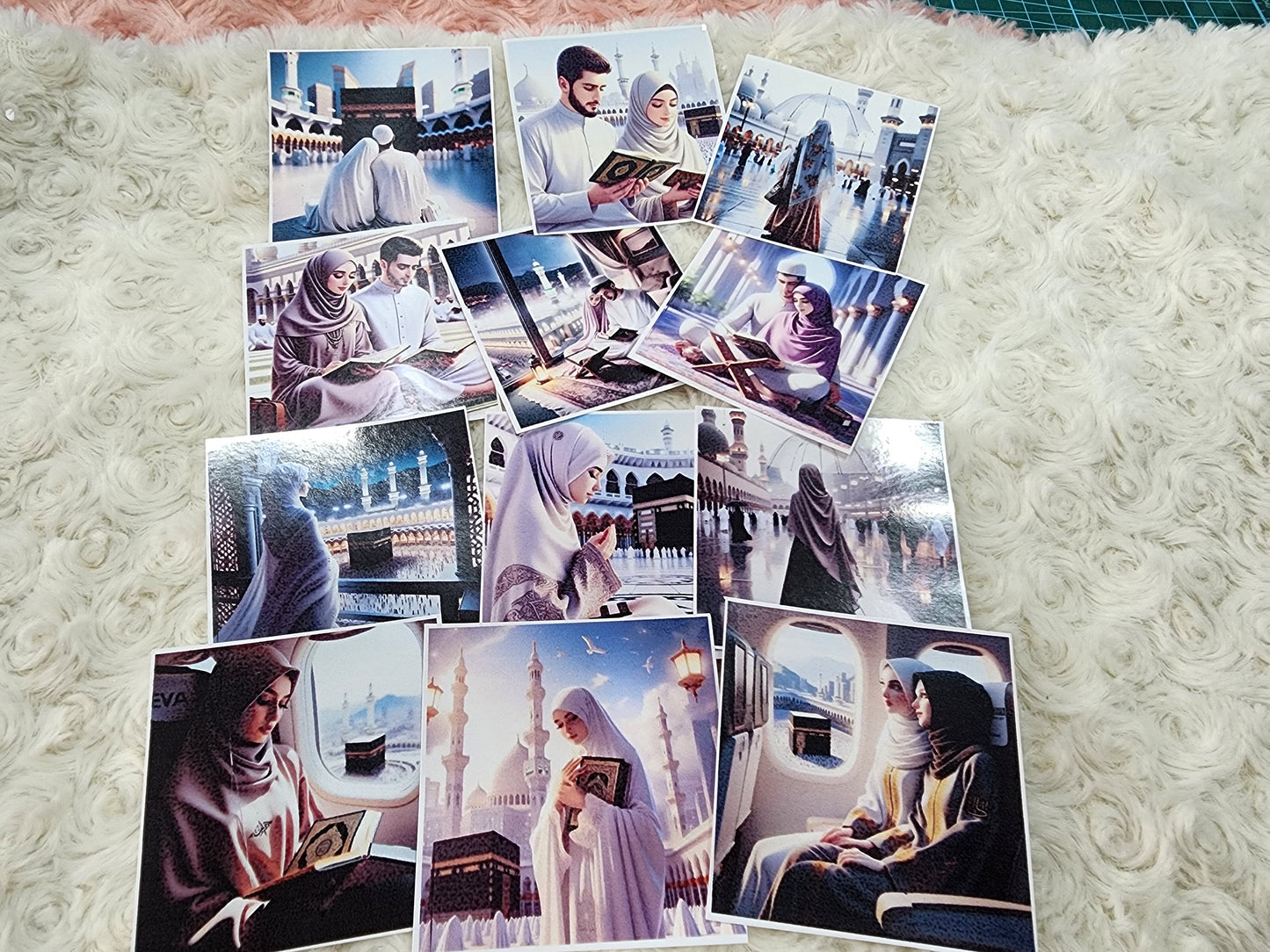 Polaroid Design Muslimah Hijab Girl Travel Diaries , Muslim Couple Umrah Haj Travel Diaries Sticker Collection