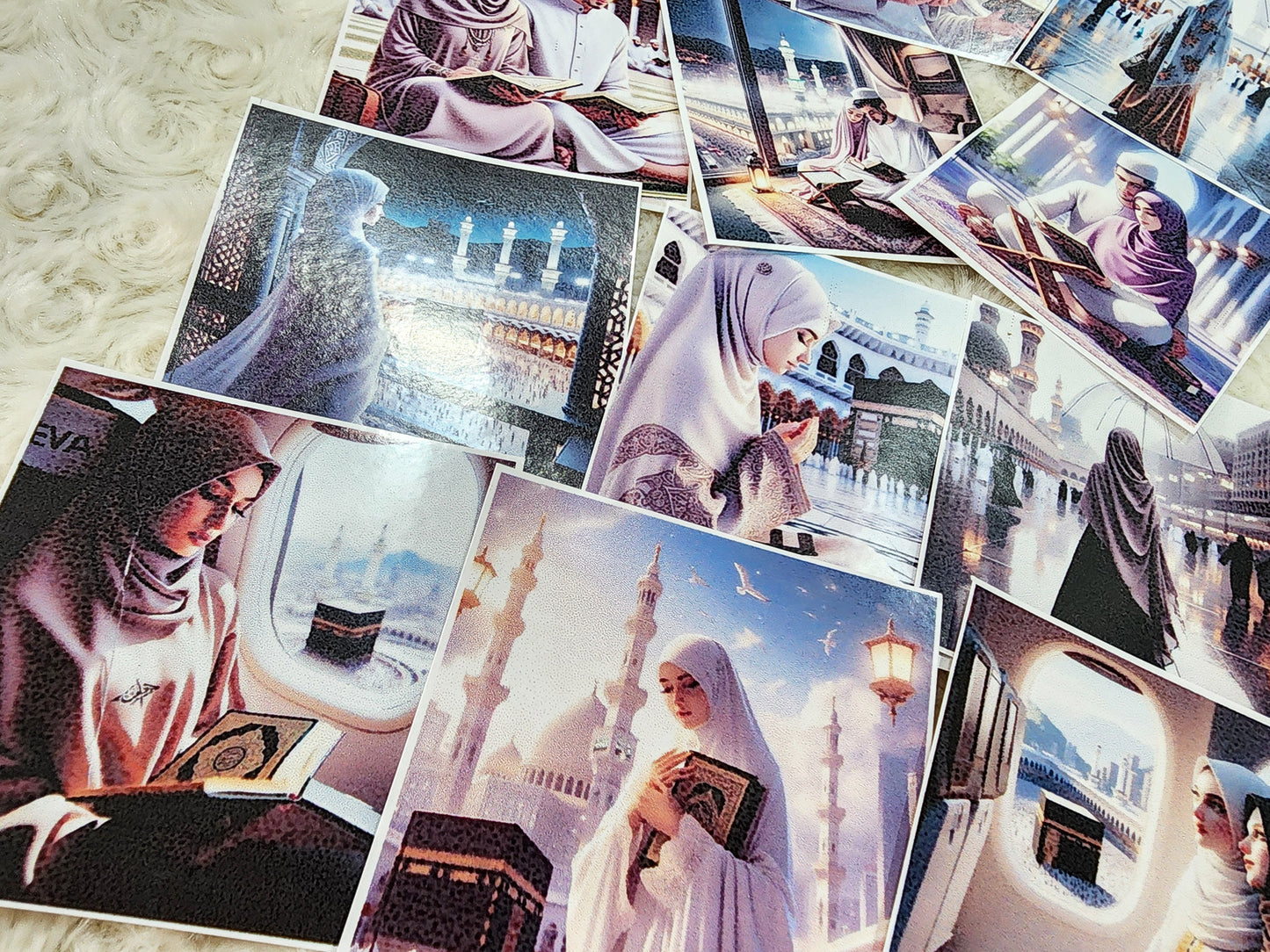 Polaroid Design Muslimah Hijab Girl Travel Diaries , Muslim Couple Umrah Haj Travel Diaries Sticker Collection