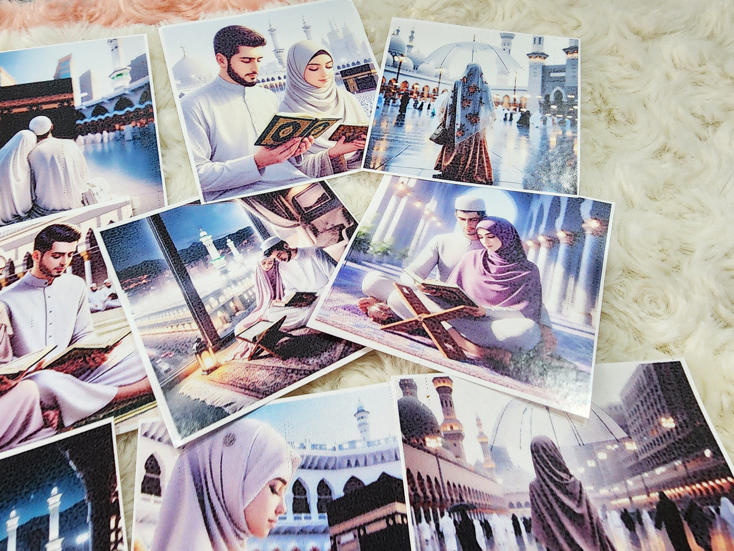 Polaroid Design Muslimah Hijab Girl Travel Diaries , Muslim Couple Umrah Haj Travel Diaries Sticker Collection