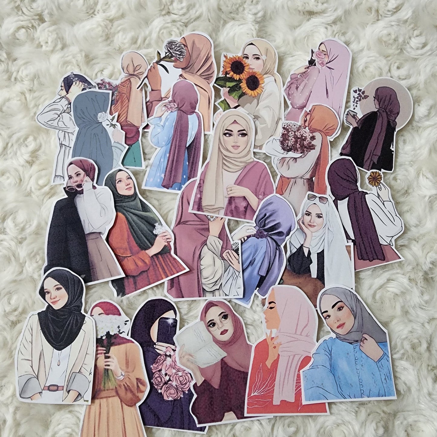 Hijab Muslim Girl Sticker Journal Planning Stickers-Set-1