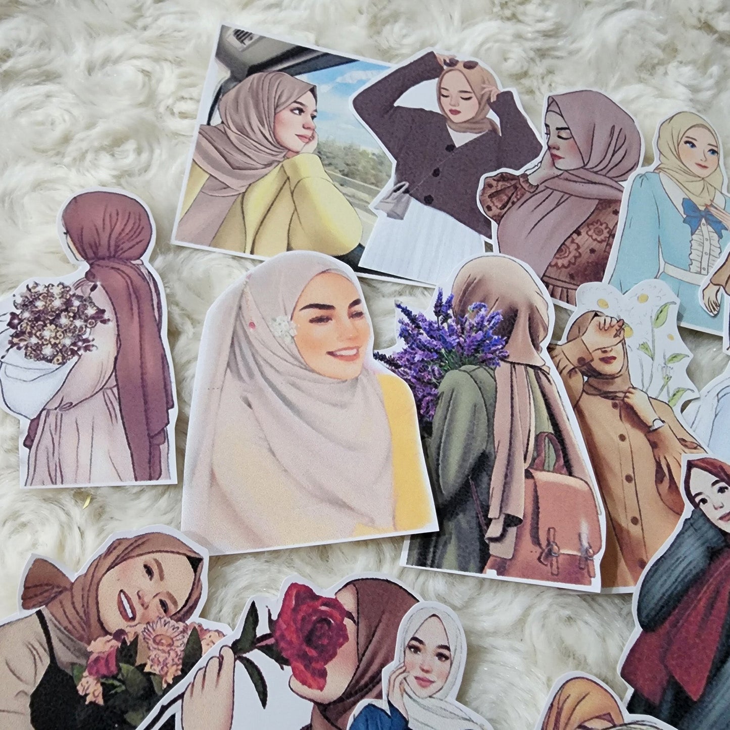 Hijab Muslim Girl Sticker Journal Planning Stickers-Set-2