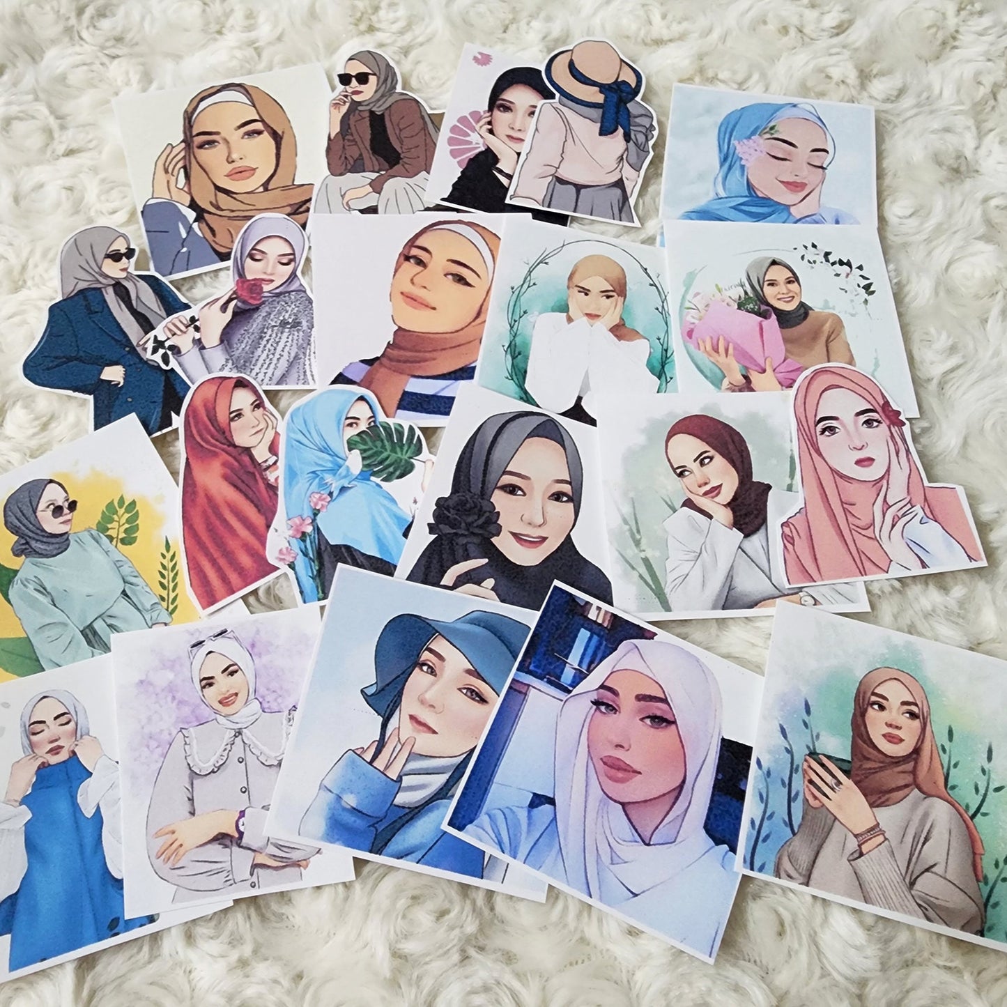 Hijab Muslim Girl Sticker Journal Planning Stickers-Set-4