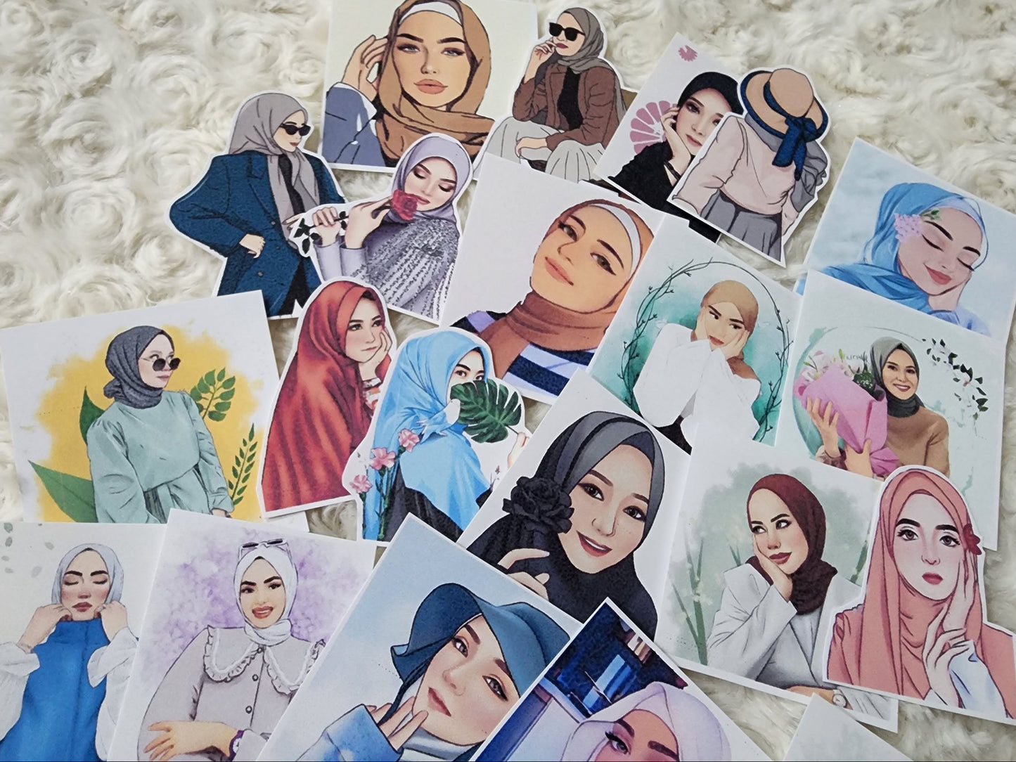 Hijab Muslim Girl Sticker Journal Planning Stickers-Set-4