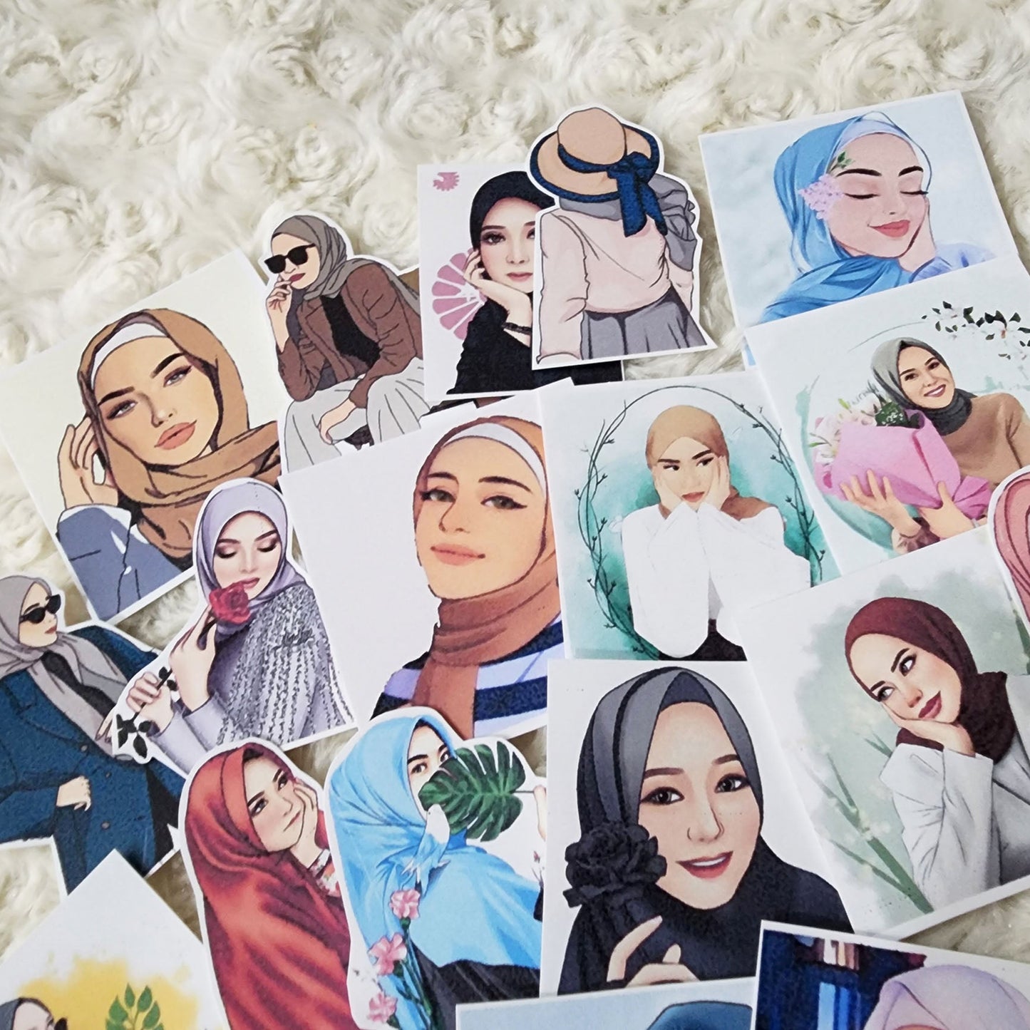 Hijab Muslim Girl Sticker Journal Planning Stickers-Set-4