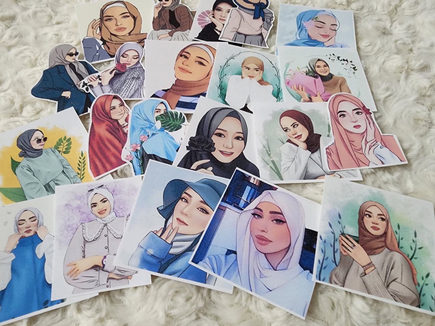 Hijab Muslim Girl Sticker Journal Planning Stickers-Set-4