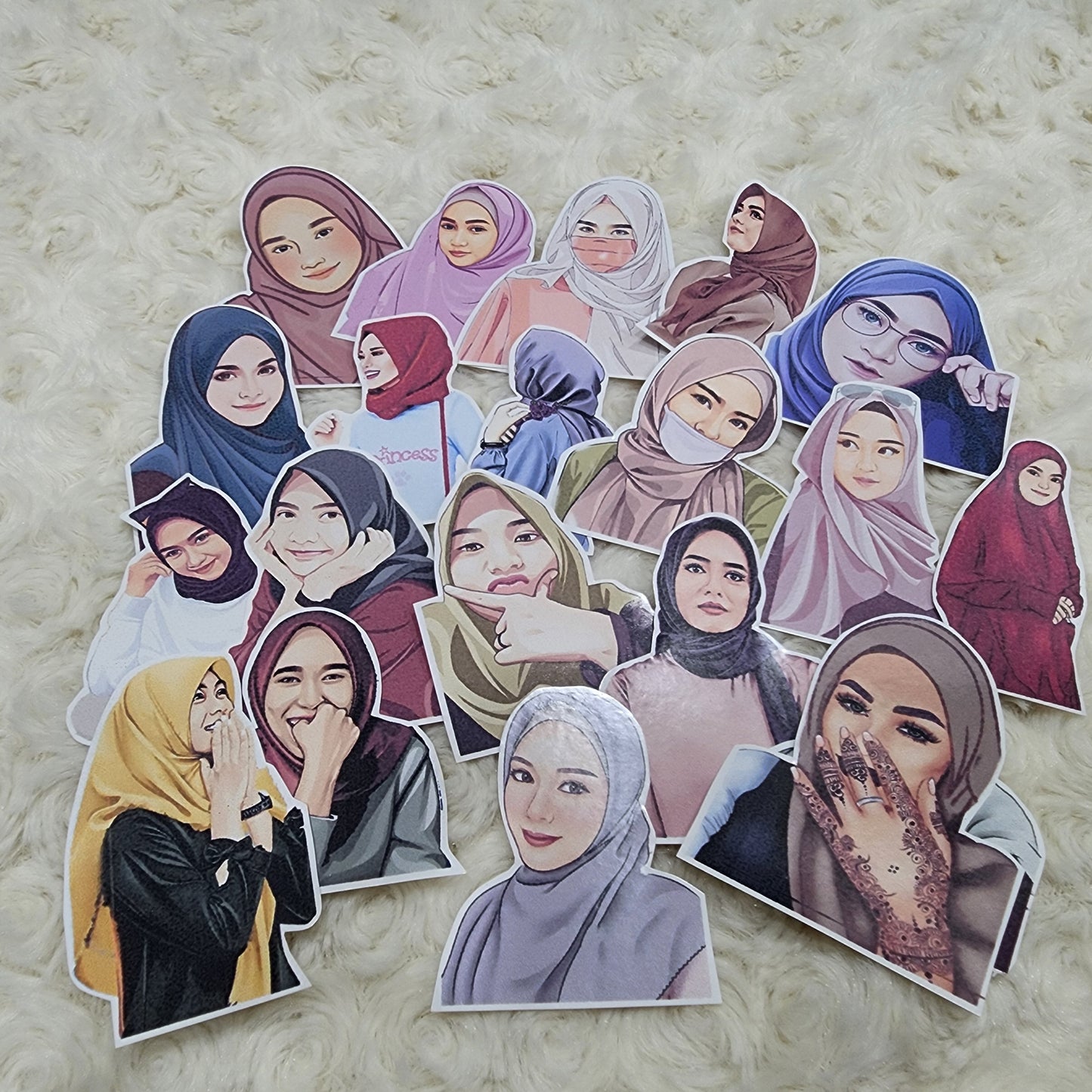 Hijab Muslim Girl Sticker Journal Planning Stickers-Set-3