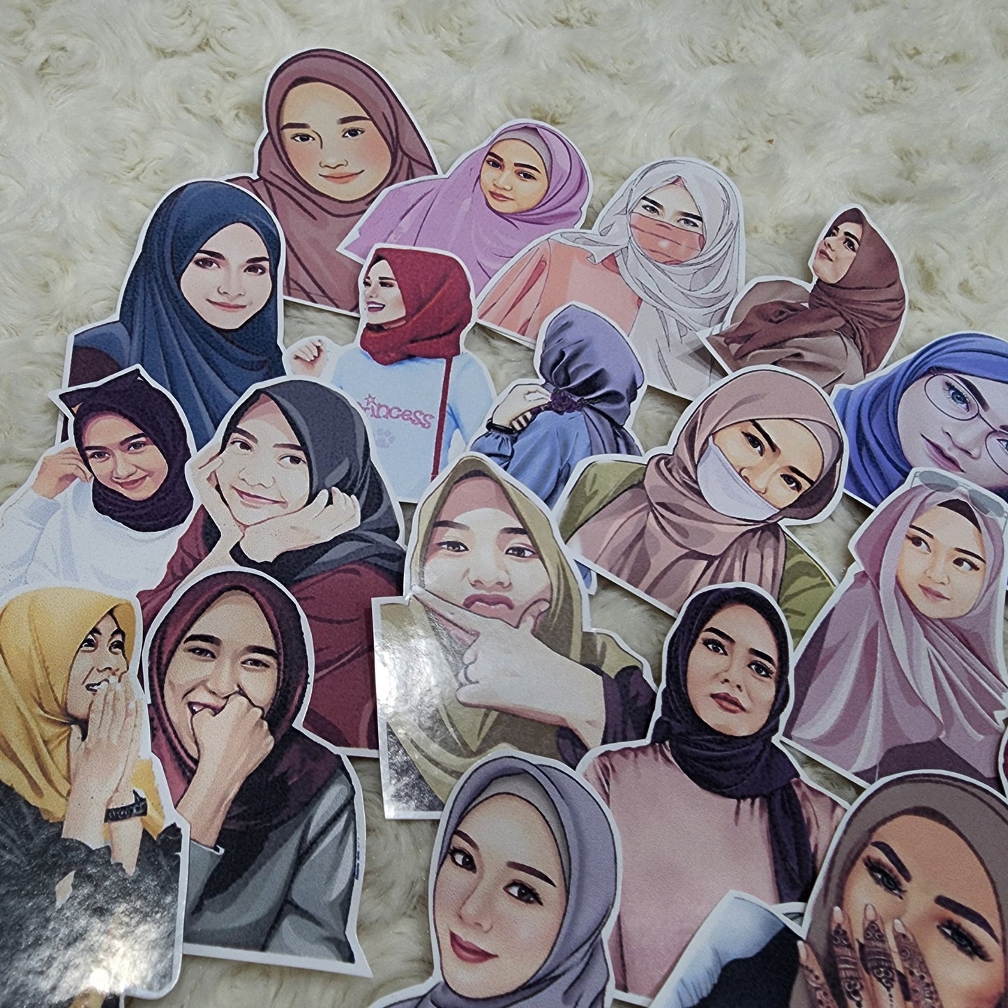 Hijab Muslim Girl Sticker Journal Planning Stickers-Set-3