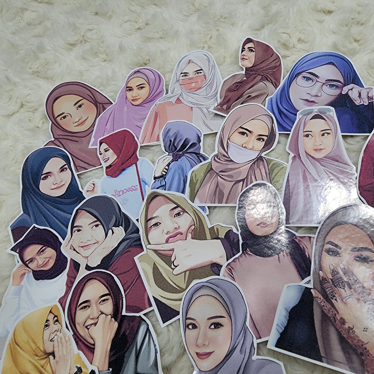 Hijab Muslim Girl Sticker Journal Planning Stickers-Set-3