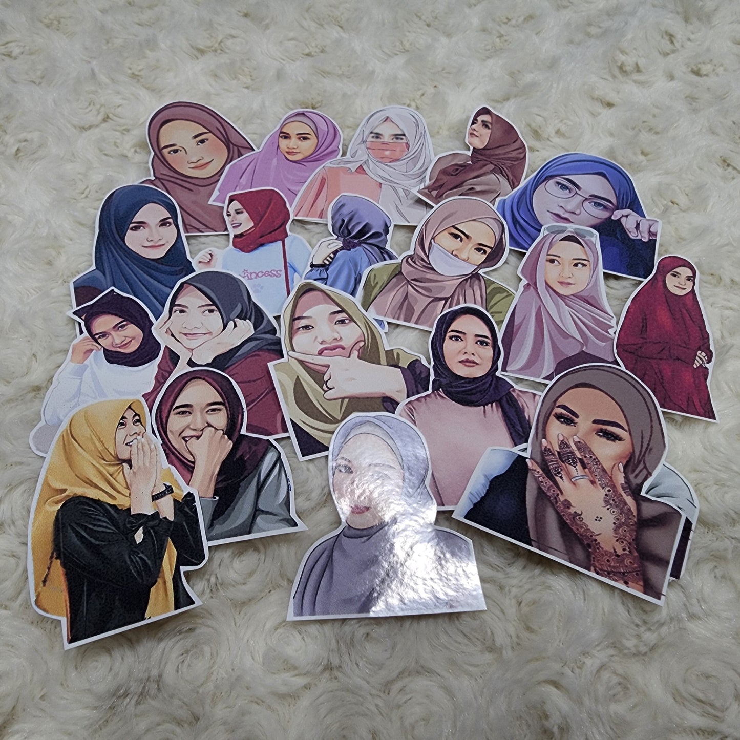 Hijab Muslim Girl Sticker Journal Planning Stickers-Set-3