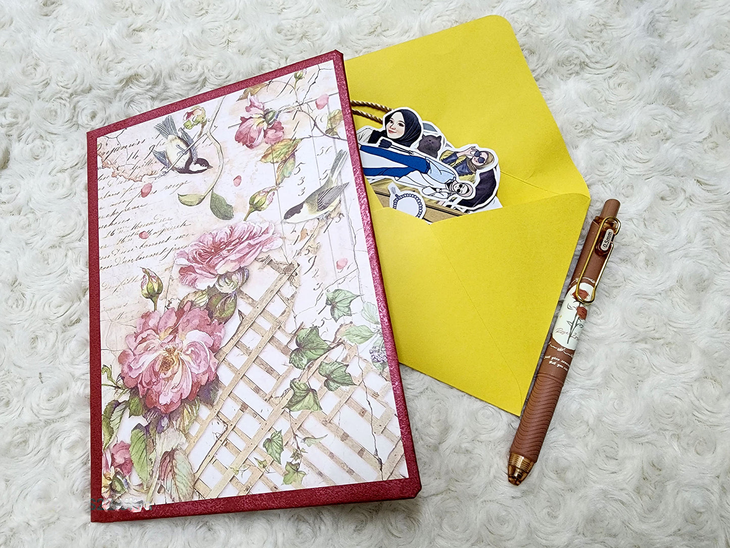 150 piece Muslimah Notebook Journal Set with Stickers and a Pen