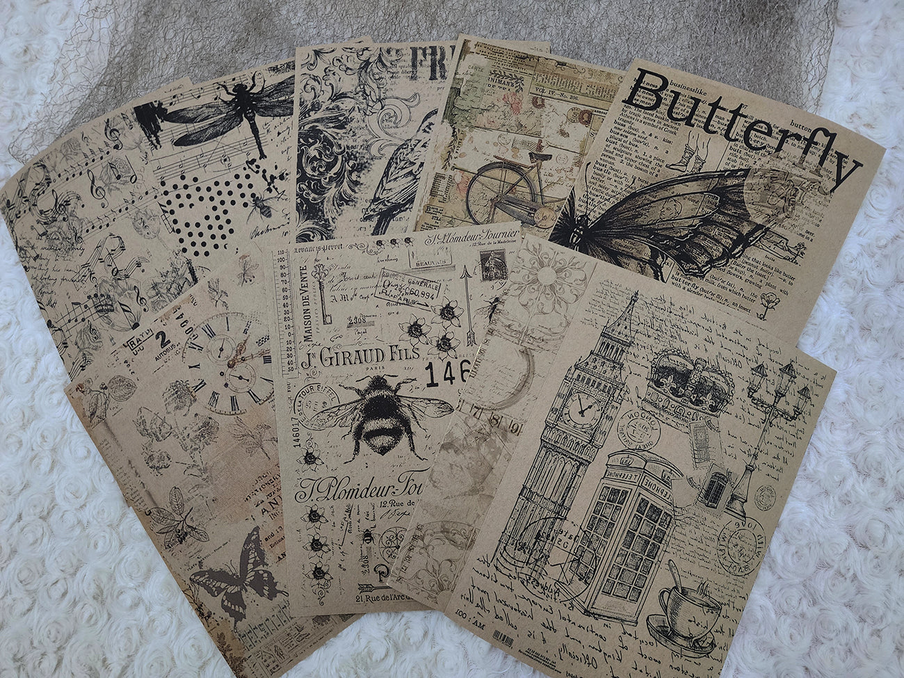 Vintage Theme Pages Journal Stickers