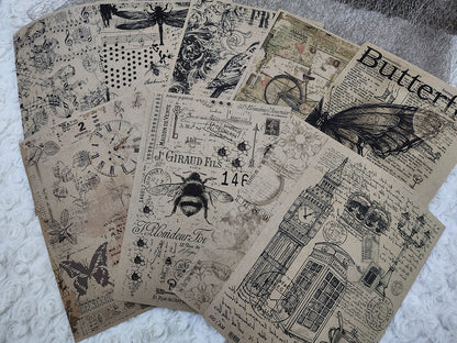 Vintage Theme Pages Journal Stickers