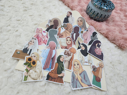 Hijab Muslim Girl Sticker Journal Planning Stickers-Set-1