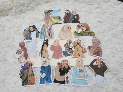 Hijab Muslim Girl Sticker Journal Planning Stickers-Set-2