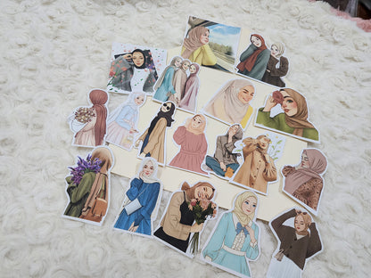 Hijab Muslim Girl Sticker Journal Planning Stickers-Set-2