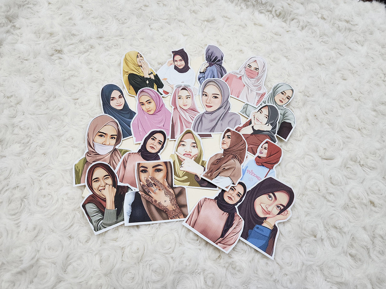 Hijab Muslim Girl Sticker Journal Planning Stickers-Set-3