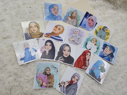 Hijab Muslim Girl Sticker Journal Planning Stickers-Set-4