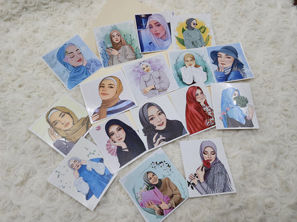 Hijab Muslim Girl Sticker Journal Planning Stickers-Set-4