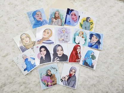 Hijab Muslim Girl Sticker Journal Planning Stickers-Set-4