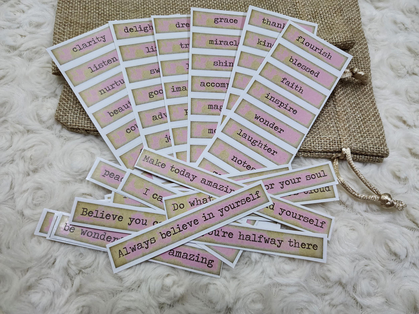 Vintage Motivation Inspiration Quotes Words Journal Planning Stickers in 5 Colours