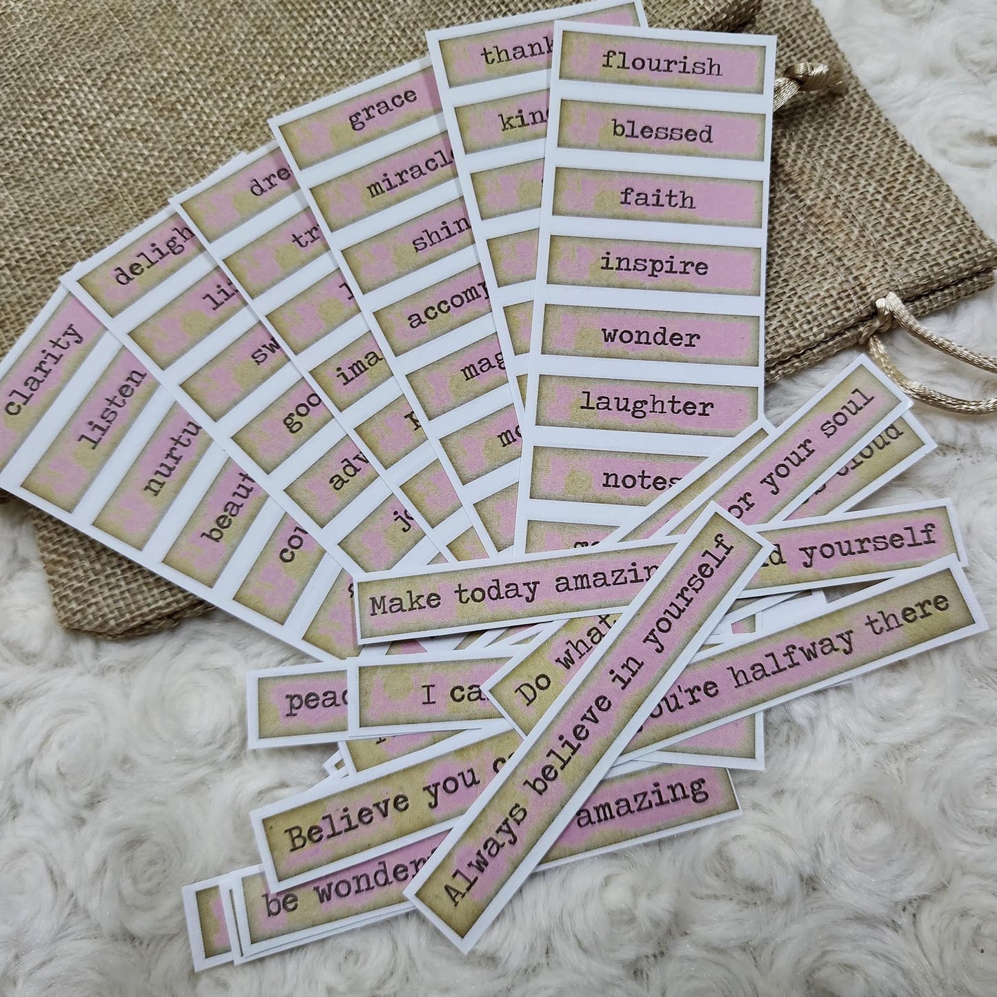 Vintage Motivation Inspiration Quotes Words Journal Planning Stickers in 5 Colours