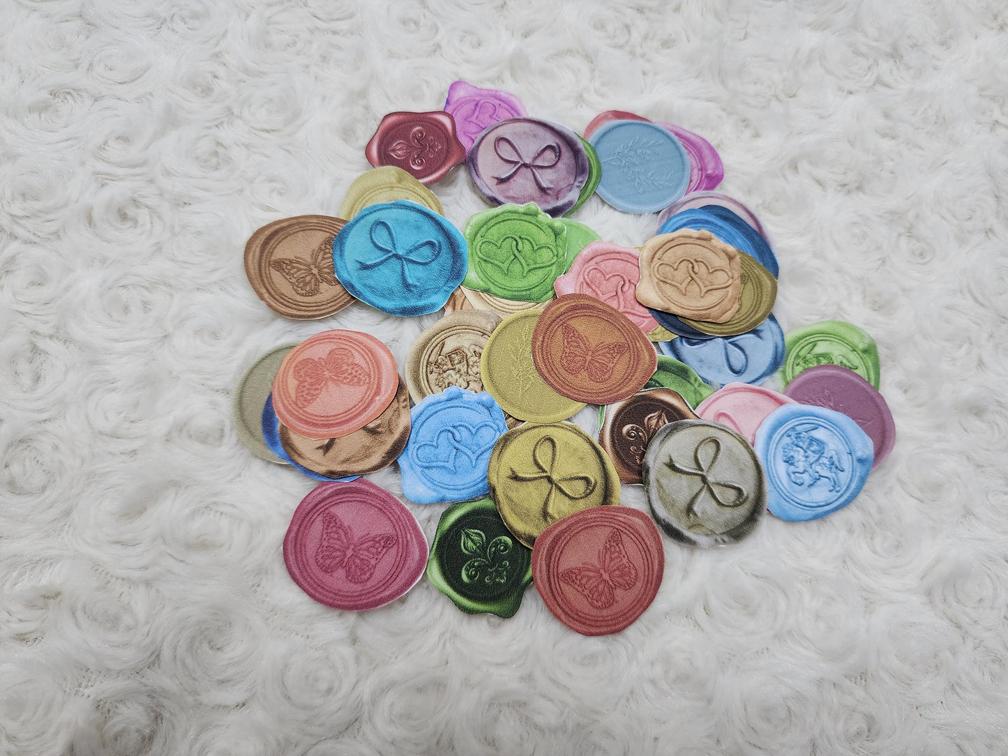 40 pcs Faux Wax Seal Design Stickers for Envelope Collage Paper Seal Stickers