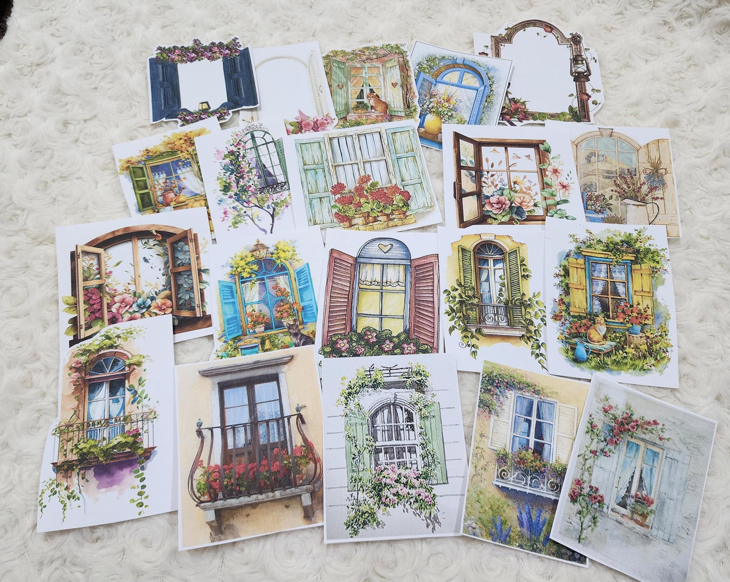 Large Garden Windows with Flowers Sticker Planner Journal Stickers Collection