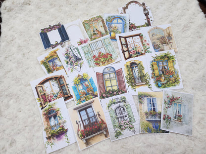 Large Garden Windows with Flowers Sticker Planner Journal Stickers Collection