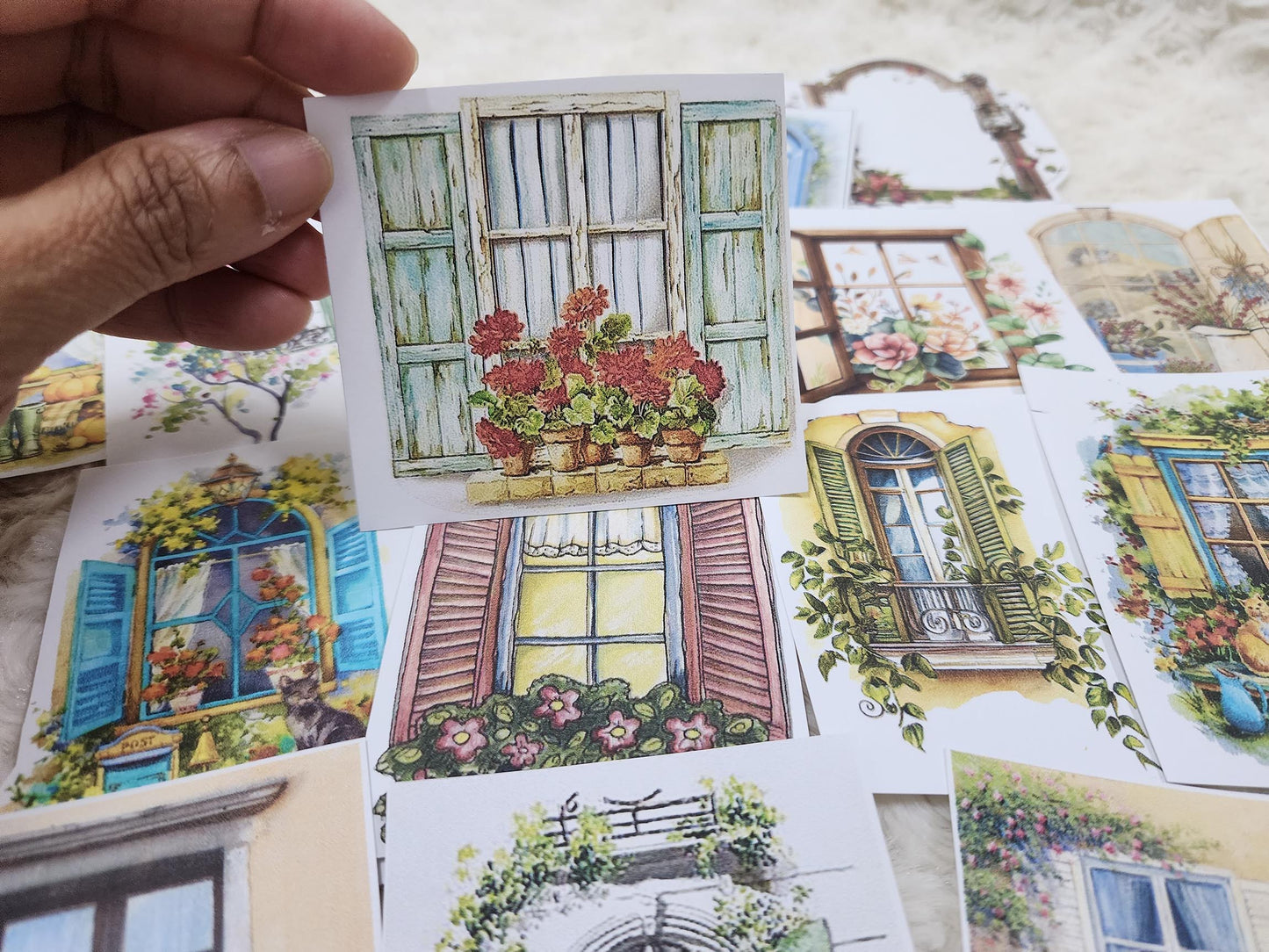 Large Garden Windows with Flowers Sticker Planner Journal Stickers Collection