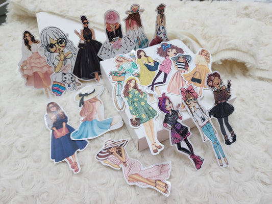 Fashion Girls Character Journal Scrapbooking Stickers