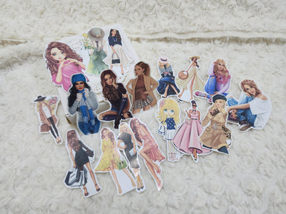 Fashion Girls Character Journal Scrapbooking Stickers