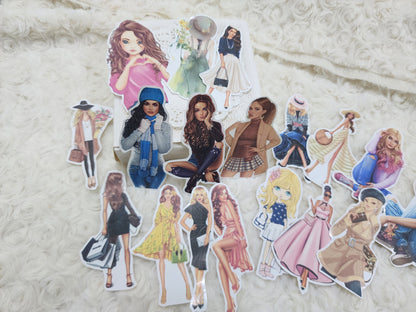 Fashion Girls Character Journal Scrapbooking Stickers