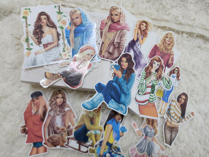Fashion Girls Character Journal Scrapbooking Stickers