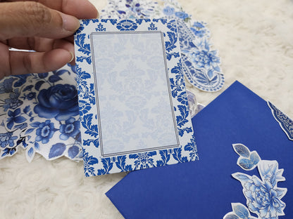 Large Blue Shades of Flowers & Frames Set Theme Journal Stickers