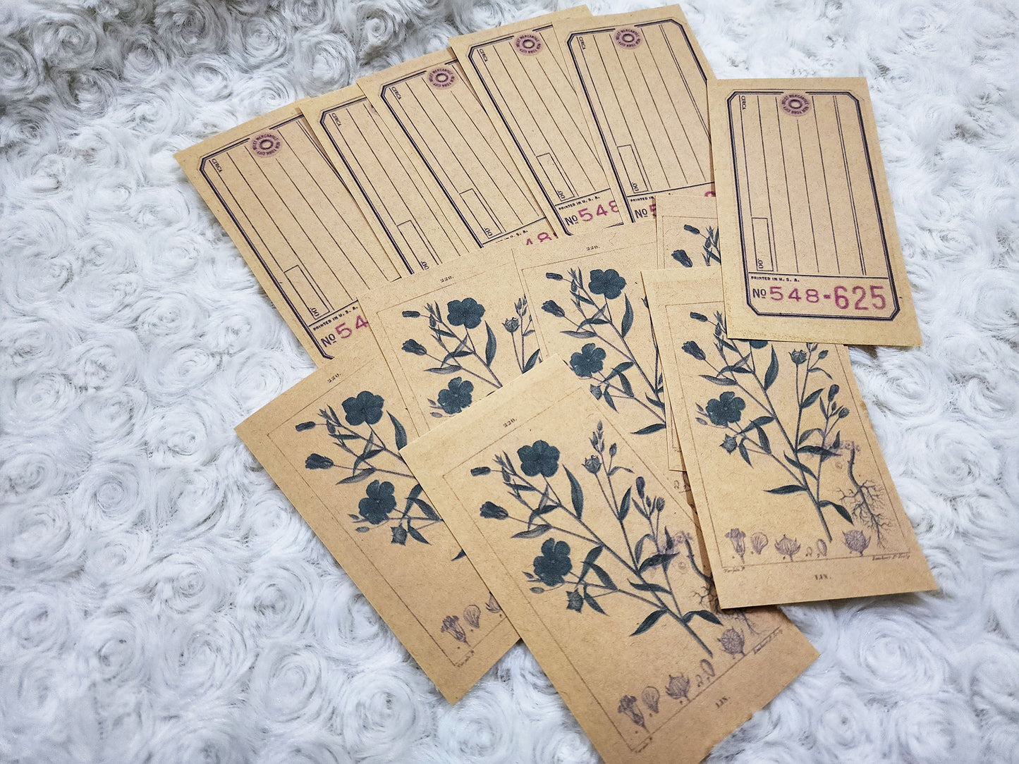 Vintage Tag & Floral Design Sticker Journal Planning Stickers