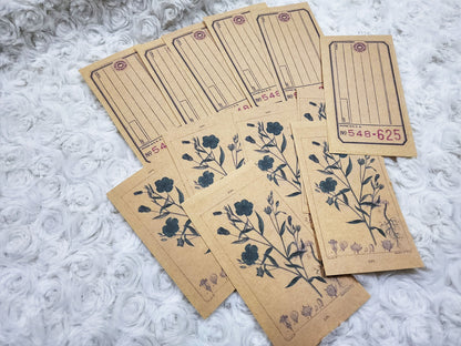 Vintage Tag & Floral Design Sticker Journal Planning Stickers