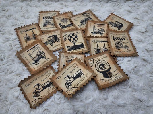 Inked Vintage Faux Journal Stamps, Ephemera, Scrapbooking Embellishment